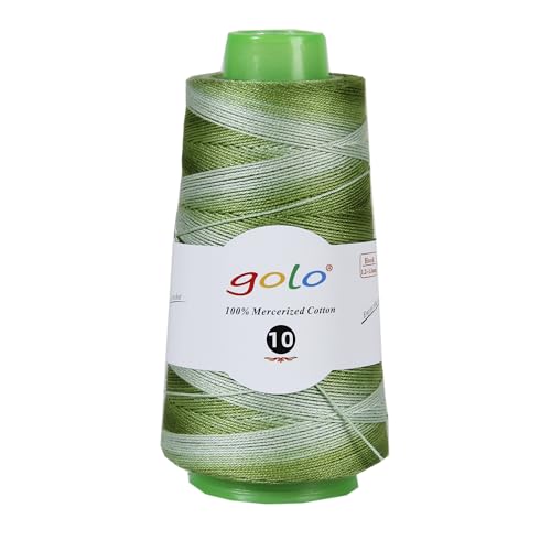 golo Crochet Thread Size10 1.76oz 310yd,Yarn for Hand Knitting Space-Dyed Yarn D02 - color: LD02-Green