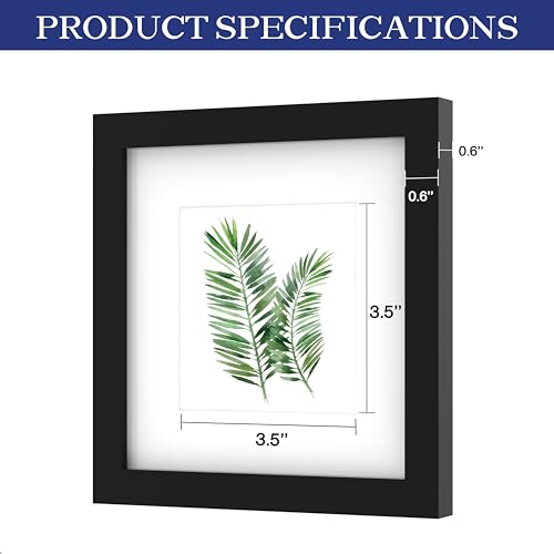 An&He 6x6 Picture Frames Set of 4, Displays 4x4 with Mat or 6x6 Without Mat Photos, Square Collage Wall Decor for Gallery, Tabletop & Wall Decor, Black - color: Black-4, size: 6x6