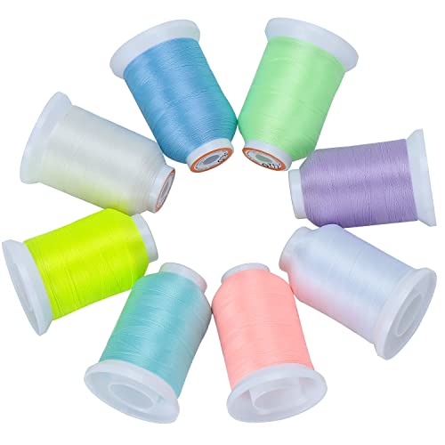New brothread 8 Colors Glow in the Dark Embroidery Machine Thread Kit