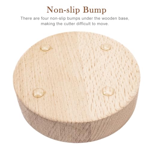 Daisy Thread Cutter with Anti-Slip Wooden Base, Rotary Flower Blade