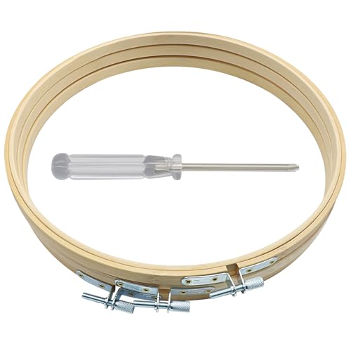Unlorspy 9 Inch Circle Embroidery Hoops, 6Pcs Round Wood Bamboo - size: 9"