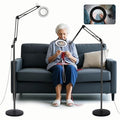 ZABOUL 10X Magnifying Floor Lamp, 3-in-1 Hands Free Magnifying Glass with Light and Stand, 2 Color Modes with Clamp for Esthetician Facials Close Work Reading