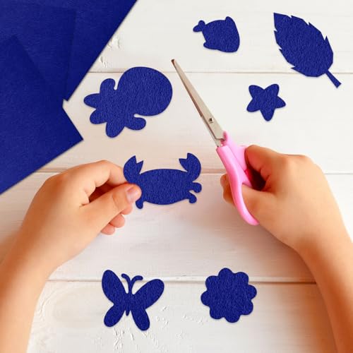 NACHLYNN 11Pcs Self Adhesive Felt Fabric Sheets 7"x11.5" /18x29cm Sticky Back Felt Fabric for Crafts Art Project DIY Sewing Patchwork Decoration (Navy Blue) - color: Navy Blue