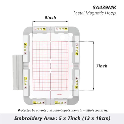 Sew Tech Magnetic Embroidery Hoop for Brother, 5x7in 130x180mm Bar SA439 - size: 5"x7" - SA439MK