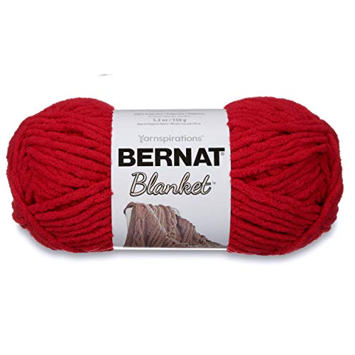 Bernat Blanket Super Bulky Yarn, 5.3oz, Guage 6 Super Bulky, Cranberry - color: Cranberry, size: Small Ball
