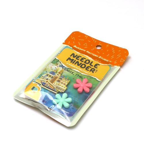 Awesome Pattern Studio Needle Minder Set – Venice Magnetic Needle Minder + 2 Needle Threaders. Enamel Pin for Cross Stitch, Embroidery and Craft - size: Venice Set #1