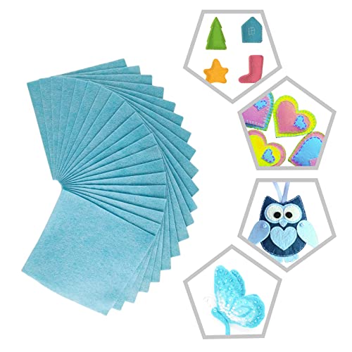 Jtnohx Soft Felt Fabric Flexible Craft Felt Sheets Light Blue 6" 20Pcs - color: Light Blue