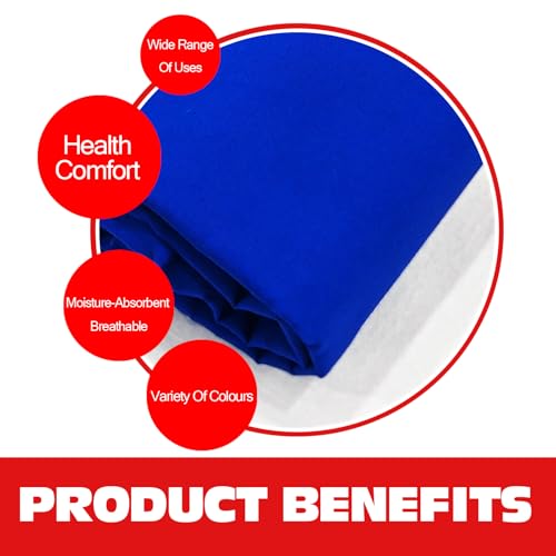 100% Blue Cotton Fabric for Sewing by 3 Yard, 59”Width Quilting Fabric Medium Weight 5.8 oz, Muslin Fabric by The Yard, Embroidery Cloth - color: Blue, size: 3yards