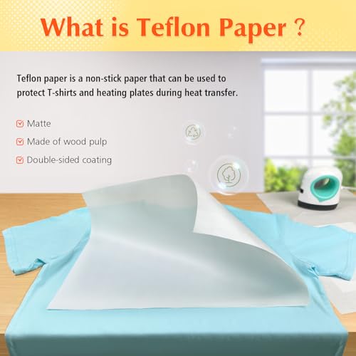 TransOurDream 20 Sheets Teflon Paper for Heat Press 11×17" - color: Teflon Paper, size: 20 Sheets