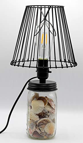 Creative Hobbies DIY Mason Jar Lamp Making Kit - Black Color Lid & Socket Great for Lamp Conversion, Fits Wide Mouth Canning, Fruit, Mason Jars, Pre-Wired and Easy to Use