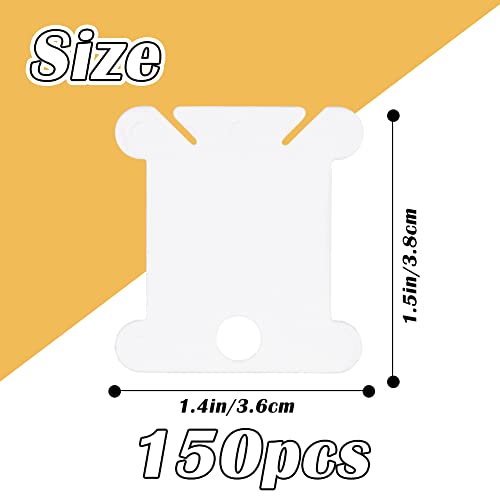 LOKUNN Embroidery Floss Bobbins 150 PCS White Embroidery Floss Organizer - color: White*150
