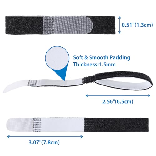 Finger Buddy Straps, 12PCS Finger Buddy Tape Straps Loops, Black - color: Black