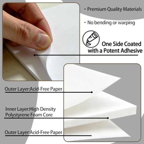 Self Adhesive 24x36 Foam Board 4 Pack, 0.23 Inch Thick Foam Core Board, Large Free Mounting Poster Boards for Projects, Display Boards for Crafts, Paintings Prints, Art, Presentation, White - size: 24"x36"