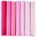 7PCS Solid Color Cotton Fabric Squares 20" x 20" Fat Quarter Fabric Bundles Craft Fabric for Patchwork Sewing Quilting Crafting DIY (Pink) - color: Pink