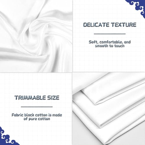 Embroidery Fabric Squares 6x6in, 12 Pcs White Cotton Cloth for DIY Crafts - size: 6 x 6 Inch