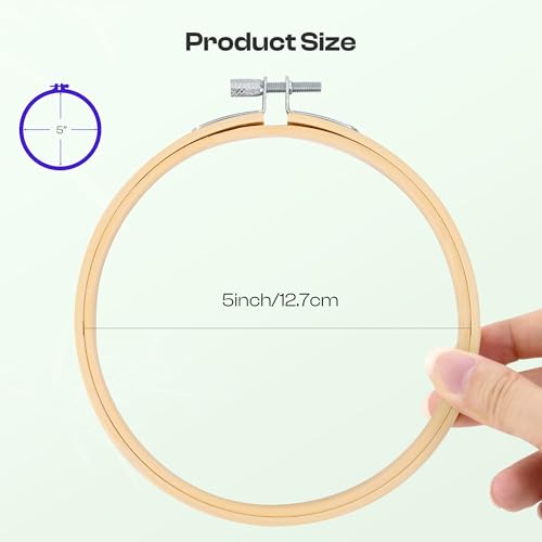 Caydo 6 Pieces 5 Inch Embroidery Hoop with Metal Screw - style: 5 INCH