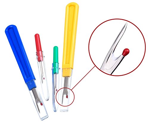 Ultima 9 Piece Colorful Seam Ripper Assortment - 8 Stitch Rippers (4 Large & 4 Small) & One 5.5" Razor Sharp Surgical Steel Seam Slicer - Perfect for Removing Unwanted Hems and Seams