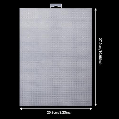 6 PCS 14 Count Plastic Mesh Canvas Sheets, 11x8.2 inch Plastic Cross Stitch Canvas for Cross Stitch, Embroidery, Knit,Crochet DIY Projects and Embroidery Making (Clear) - color: transparent