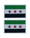 Uijokdef 2 PCS Syria Flag Patches Hook and Loop Fastener Embroidered Tactical Military National Syria Patch - color: Syria