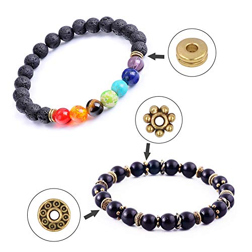 EuTengHao 600pcs Spacer Beads Jewelry Bead Charm Spacers Alloy Spacer Beads for Jewelry Making DIY Bracelets Necklace and Crafting (12 Styles,Silver and Gold)