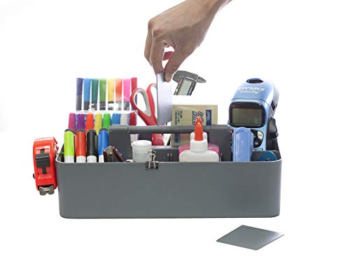 -Large Portable Caddy, DIY Dividers, 8 Compartments, School Office Supplies Home Business Organizer,Portable Basket with Handle Storage Made in USA (6 PACK, Orion Gray) - color: Orion Gray, size: 6 PACK