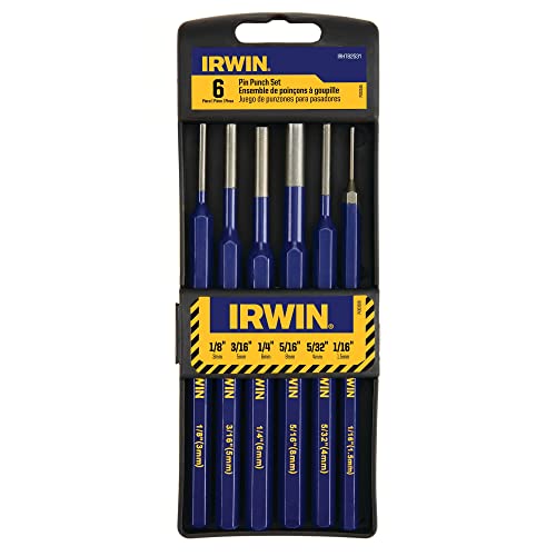 IRWIN Punch Set, 6-Pack with Various Sizes, Tempered for Durability (IRHT82531)