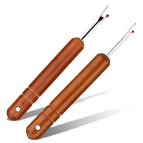 ZMAAGG Seam Rippers for Sewing, Hangable Wooden Handle, 2 PCS - color: Hanging Handle