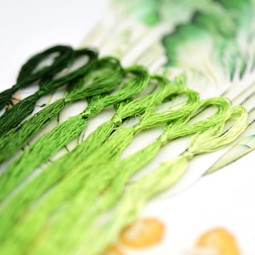 Natural Silk Thread – 7 Colors, 110m Each, Handmade Silk Embroidery Floss for Hand Embroidery, Cross-Stitch, Needlework Projects(04) - color: 04