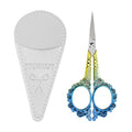 All Purpose Scissors with Sheath - Sewing Embroidery Sharp Cuticle Eyebrows Manicure Pedicure Beauty Grooming Scissors for Office, Home, School, Sewing Crafts (Gold Blue) - color: Gold Blue