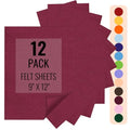 IONTACH 9" X 12" Felt Fabric Sheets 1.6mm Thick (12 Packs, Burgundy) - color: Burgundy