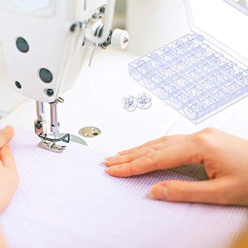 Bobbin Box,Machine Bobbin Organizer Plastic Case,Transparent 25 Slots Empty Bobbins Spools Box，Sewing Craft Plastic Case Storage Box for Sewing Machine - size: 2Pack-50Bobbins