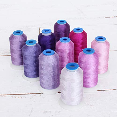 ThreadArt Poly Embroidery Thread Set, 1000M, 10 Cone Purple Color Builder - color: PURPLE COLOR BUILDER