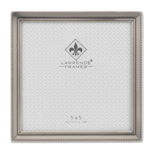 Lawrence Frames 11555 Antique Pewter 5x5 Picture Frame - Bead Border Design - color: Pewter, size: 5x5