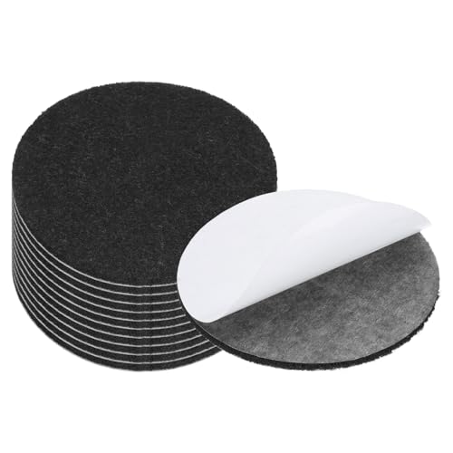 PATIKIL 3.5 Inch Diameter Lamp Base Felt, 12Pack 3mm Thickness Round Soft Adhesive Non-Slip Anti-Scratch Backed Felt for Lamp Furniture DIY Craft, Black - color: Black, size: 3.5 Inch