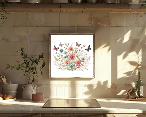 HKLIOPU Stamped Cross Stitch Kits - Floral Embroidery Starter Kit for Adult Beginners, 11CT Needlepoint Cross-Stitch Patterns Dimensions Kit Arts and Crafts 16x16 inch - color: SZX-US-LZ195