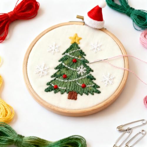 Yorwex 12 Pieces 3 Inch Embroidery Hoops Adjustable Wooden Circle Cross Stitch Hoop Ring for Art Craft Handy Sewing and Christmas Ornaments - style: 3 inch