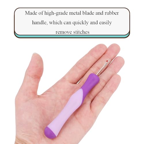 HAHIYO 5.3Inches 1PCs Purple Rubber Seam Ripper Ergonomic Grip Thread Stitch Remover Tool Sewing Stitch Cutter Thread Ripper Unpicker Sewing Accessory&Supply for Crafting Notions Quilting Sewing Hem