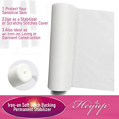 Iron on Embroidery Stitch Cover 8" x 9 Yd Light Weight Stabilizer Prevent Scratchy or Itchy Stitches, Soft Touch Backing for Sensitive Skin, Babies, and Embroidery Garments, 2 Pack - size: 2 Pack