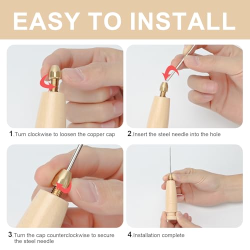 FMTYAOIU 4 Pcs Wooden Sewing Quilting Tools Include Tailor Clapper,Seam Roller,Stiletto,Seam Rippers for Flattening Fabrics and Point Pressing, Wooden Tailors for Ironing