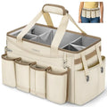 Ytonet Extra Large Cleaning Caddy Bag with Detachable Apron, Cleaning Tote - color: Apricot