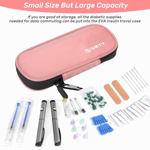 SMYV Insulin Cooler Travel Case with 2 TSA Approved Ice Packs, Pink - color: Soft Pink