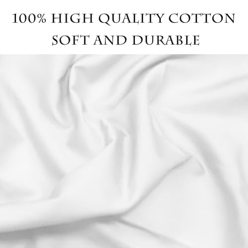 White Cotton Fabric 3 Yards, 100% Natural Cotton Poplin Fabric by The Yard, 59 Inches Wide Lining Fabric for Sewing Apparel Cloth Hard-Wearing & High-Density Embroidery Quilting, Sewing Material - color: White, size: 3Y