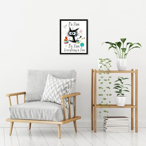Cat Stamped Cross Stitch Kits for Beginners,Inspirational Quotes 12x16in - color: cross stitch-1105-1