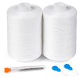 2PCS All Purpose White Sewing Thread - 1000 Yards Each - color: White(2PCS)