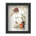 FrameWorks 8x10 Driftwood Wooden Shadow Box Frame – Soft Felt Back, Tempered Glass, and Included Elegant White Ball Push Pins - color: Black Driftwood, size: 8"x10"
