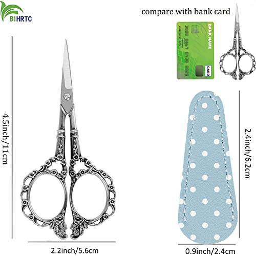BIHRTC 4.5inch Sewing Embroidery Scissors Craft Shear - style: Vintage Antique Pewter