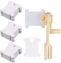 UNIME 240 Pieces Plastic Floss Bobbins with 1 Floss Bobbin Winder for Embroidery Floss Organizer Cross-Stitch Thread String Holder Thread Cards, White