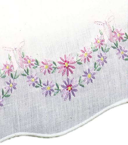 Tobin #231005 Petite Fleur Dresser Scarf 14" x 39" Stamped for Embroidery, White