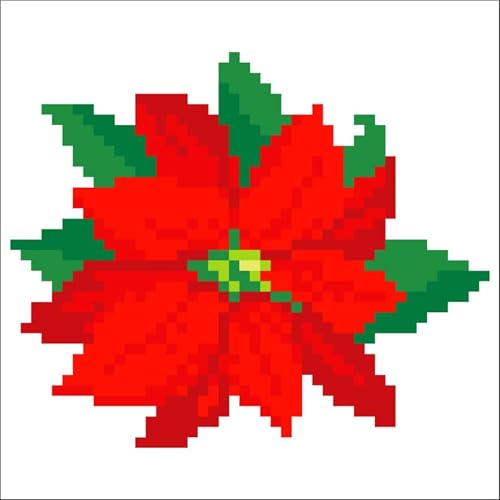 DIAMOND DOTZ Poinsettia Pillow Christmas Diamond Painting Kit for Adults - color: Pointsettia