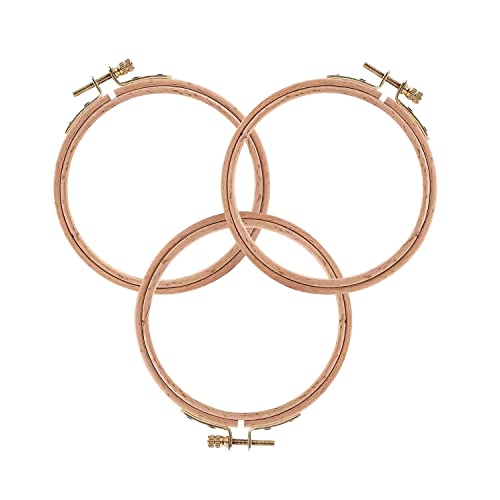 Sherbo 3 Inch Embroidery Hoops, Set of 3 Beech Wood Cross Stitch Hoops